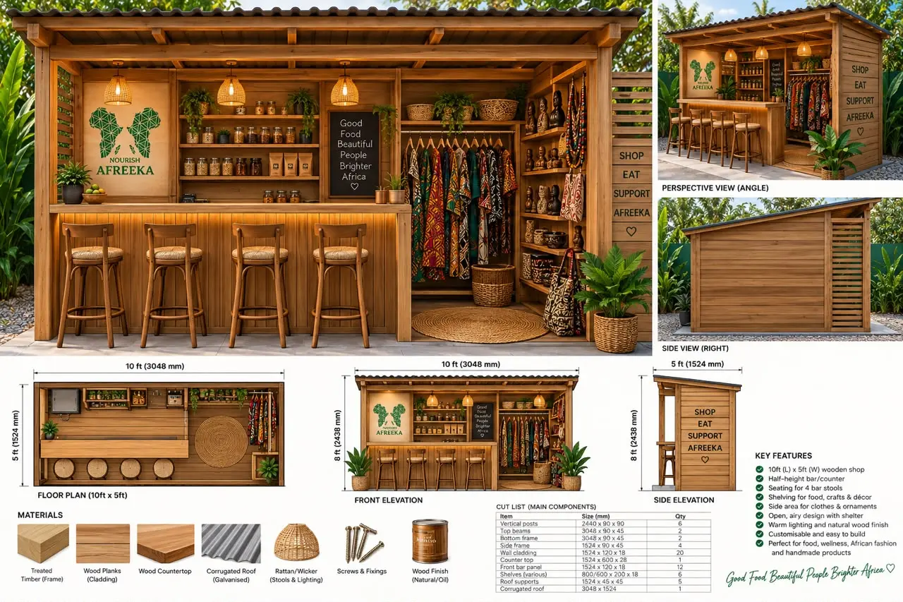 Design for the new Nourish Afreeka kiosk