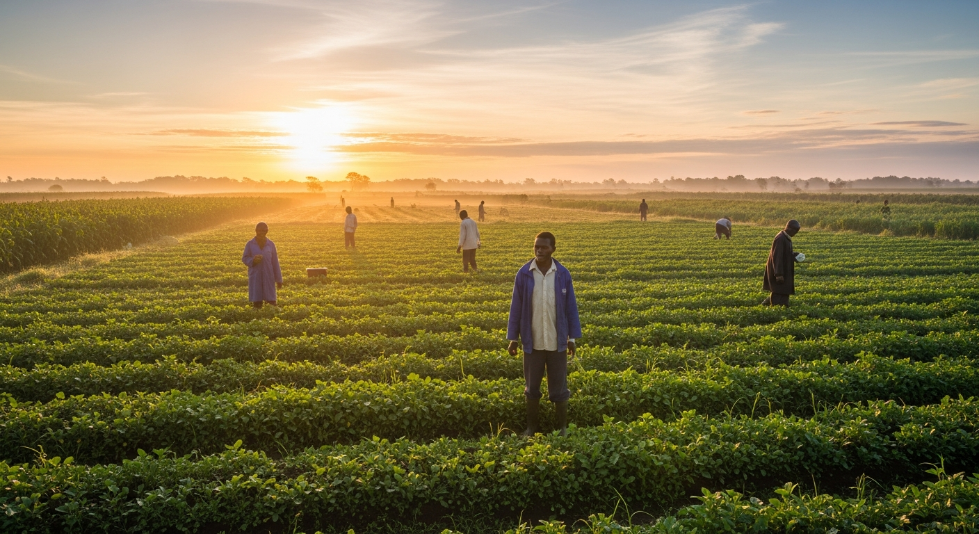 African farming fields